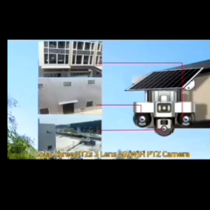 KAMERA PANEL SURYA 4G GSM SIMCARD CCTV 3 LENSA 3 LAYAR  APP V380 PRO