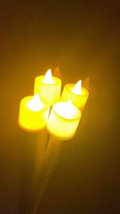 Obor Led Lampion Nyala Kuning Gagang Putih