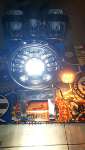 Lampu Depan Daymaker Import Day Set Batok Crome Ninja 7 inchi Pnp Megapro Tiger Vixion Scorpio Ninja