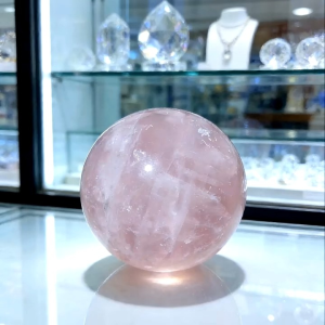Crystal decorations rose quartz sphere