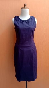 mini midi dress wanita biru tua navy MINIMAL cewek S kutung M bodycon MEWAH