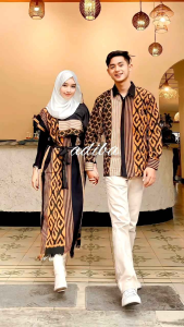 READY STOCK - COUPLE TENUN TORAJA GOLD AURORA DRESS TENUN JEPARA TENUN TORAJA TENUN BATIK COUPLE KONDANGAN KELUARGA BAJU PESTA