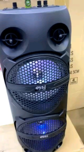 BIG DOUBLE BLUETOOTH KARAOKE SPEAKER AUXIN FMRADIO FREE MICROPHONE REMOTE