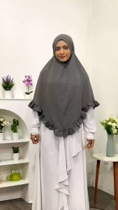 Khimar Tali Non Pet Model Rempel Bahan Crinkle Air Flow merk CITRA KERUDUNG