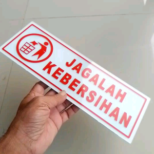 Papan Akrilik Teks Custom Sign Tanda