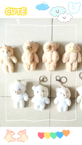 Móc khoá gấu bông / Phụ kiện túi xách balo dễ thương xinh xắn làm quà tặng