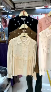 00418 kemeja Bangkok MYSHOP motif bunga mutiara