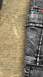 Celana Cargo Panjang Jeans Pria Loose fit reguler gombrong / Long cargo pants Black Sandwash