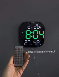 Fujitime | 28cm LED Digital Wall-mounted Clock / Time Day Date Temperature Humidity Clock