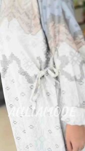 GAMIS WANITA MUSLIM MOTIF BUNGA SUTERA SILK BUSUI FRIENDLY