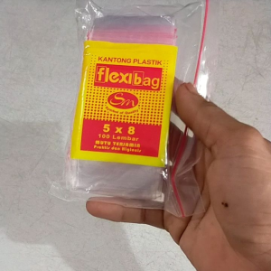 Kantong plastik klip 5x8 isi 100pcs clip ziplock zipper pouch / kantong plastik klip emasobatsaus