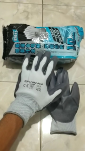 Sarung Tangan Kerja PU Coated Anti Slip OHANVO – Safety Glove Bangunan & Industri 10 Pasang