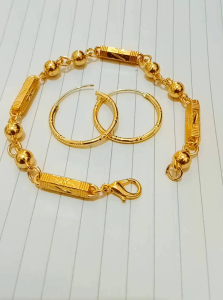 SET GELANG FREE ANTING TITANIUM GOLD PERHIASAN WANITA DEWASA BERLAPIS EMAS TERMURAH VIRAL