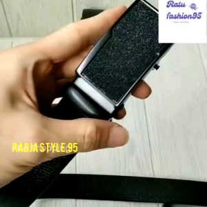ORIGINAL!! sabuk pria kerja ikat pinggang kulit asli fashion rell otomatis hitam mewah terlaris