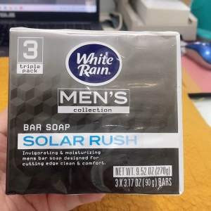 [Made in USA] Xà bông thơm khử mùi làm sạch và dưỡng ẩm Nam White Rain Men’s Solar Rush của Mỹ. (3x 90gr)