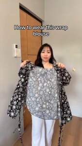 Women’s Korean Wrap Blouse | Adjustable Side Top Casual Office Blouse