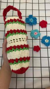 Túi đựng bình nước len handmade siêu dễ thương