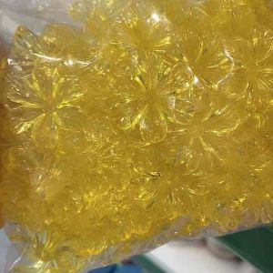 Bông hoa mai vàng pha lê 6 cánh làm cây cành vàng lá ngọc