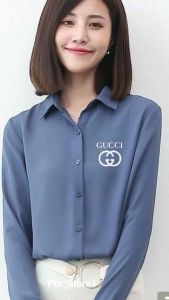 Kemeja wanita kasual-top blouse wanita-kemeja basic korea stely