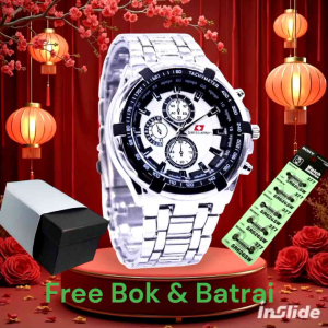 FULL SET / Jam Tangan Cowok Sport Mewah Elegan // Jam Tangan Cowok Rantai Keren Tahan Air