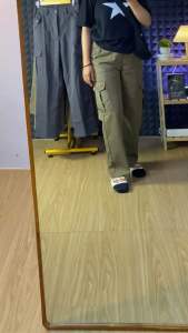 Rora Cargo Pants - Celana Cargo Wanita Twill Drill Premium Highwaist Loose Korean
