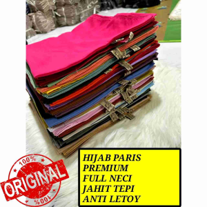 PROMO MURAH! HIJAB PARIS PREMIUM KERUDUNG SEGI EMPAT POLOS JAHIT TEPI ANTI LETOY WARNA TERLENGKAP