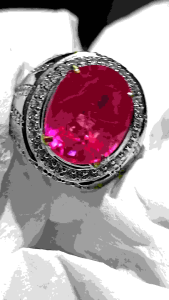 CINCIN BATU PERMATA PINK RUBY KRISTAL