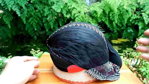 Blangkon Jogja Mataram Super Halus Batik Cap Hitam Motif Samurai