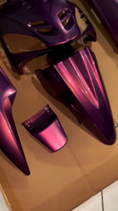 Cover full body halus motor Mio sporty warna golden purple