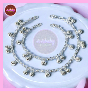 🌈AAbaby Galleries AA1101 Original Baby Silver Anklet Bracelet Love Bells & Mini Bells (Rantai Kaki/Tangan/Gelang Kaki Bayi/Kanak)