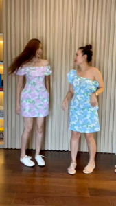 022D เดรสสั้น เดรสเที่ยว เดรสลายดอก