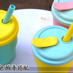 Gelas Silicone Anti Tumpah & Mug Minum Warna Warni Lucu