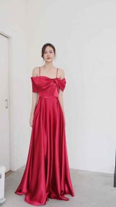 [LUXURY707] FN6206 ชุดราตรียาวทรงเจ้าหญิง ทวิชอก เปิดบ่า