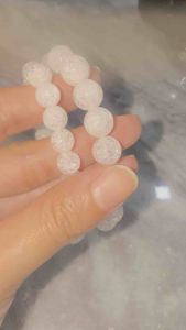 雪花白水晶圆形手链 Snowflake White Crystal Round Bracelet
