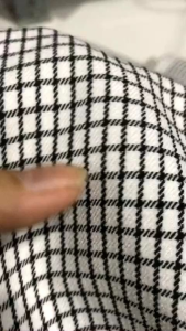 vải cotton sọc caro trắng đen dày vừa co dãn nhẹ_( khổ 1m5) may đầm váyquần  vest blazer