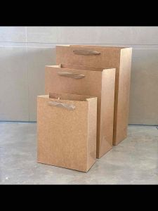 Makapal Kraft Paper Bag Brown Rope Handle Tote Bag Ordinary Gift Wrap Gift Bag