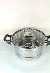 Leoshop888 Panci Stleamer Panci Kukus Sauce Pot Steamer Roah Stainless Steel Magnetik Lengkap Kukusan Tutup Kaca