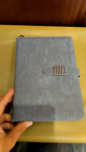 Sổ bìa da A5 cao cấp khuy gài inox giả jean sang trọng độc đáo