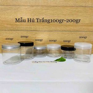 HỦ NHỰA TRẮNG TRONG Nắp Nhựa Nắp Nhôm 100gram/200gram MÀU TRONG- Nhựa Cao Cấp-Chiết mỹ phẩm-Đựng Thực Phẩm-Gia Vị