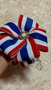 เน็ตผมดอกไม้ เน็ตติดผมแฟชั่น ขนาดกลาง พร้อมส่ง เน็ตผมลายธงชาติ กิ๊บติดผม หวีสับ