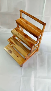 4ชั้นไม้บันไดเล็ก ราคาถูกกว่าหน้าร้าน สุง50 กว้าง35 ลึก 40ซม