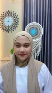 Pashmina instan inner menutup leher bahan spandex jersey kerudung oval syari 3in1