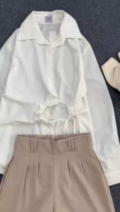 Kharis Shirt - Kemeja Korea - Kemeja Kantor - Kemeja Lengan Panjang - Blouse Terbaru - Blouse Premium