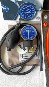 Baxtel Aneroid Sphygmomanometer Blood Pressure Monitor With Orange Deluxe Stethoscope