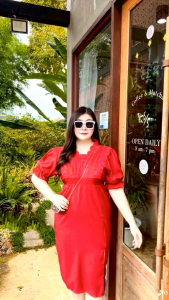 ชุดเดรสลูกไม้ สาวอวบ พลัสไซส์ สายบุญ 491