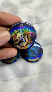 Harry Potter Button Pin Badge Rainbow Finish 32mm Pure Gold Additional Accessories