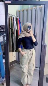 INTEREST - Kiya Cargo Pants Wanita Highwaist Loose Korean Style Jumbo - Celana Kargo Wanita Terbaru