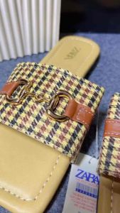 Sandal Selop Zara Flat Kotak Kecil Sandal Slip on Cewek Model Terbaru Kode SM02