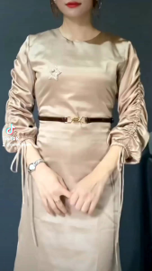 Darla Dress: Satin Velvet Lengan Serut untuk Pesta & Bridesmaid