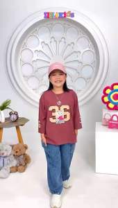 setelan anak perempuan terbaru/one set ziela kids terbaru/setelan celana anak perempuan bahan combad mix jeans/setelan celana anak perempuan kekinian